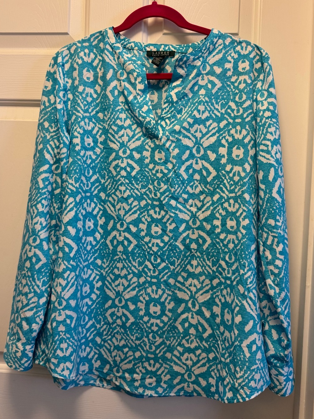 Women’s Lauren Ralph Lauren Turquoise & White Patterned Lightweight